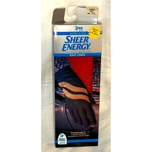 Vtg Womens Tan Sheer Energy Gloves by Leggs - Knit Lined NIB Red